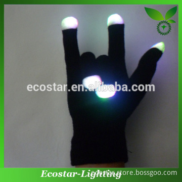 Factory Price 7 Mode Led Flash Luminous Glow Finger Black led Light golve
